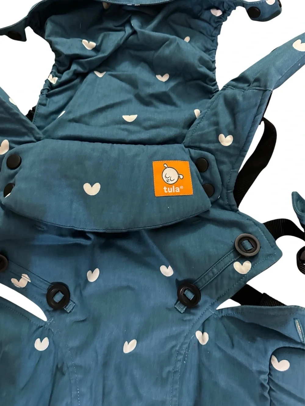 🛍️FINAL PRICE🛍️ Tula Explore Carrier Playdate in Blue with White Heart Print - Picture 4 of 8